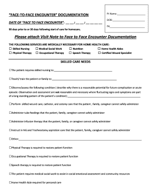 Skilled nursing notes examples - Please attach Visit Note to Face to Face Encounter - southcountyhealth