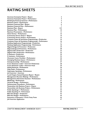 FBLA Rating Sheets