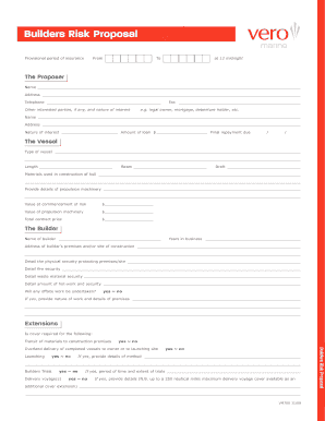 Builders Risk Proposal Form