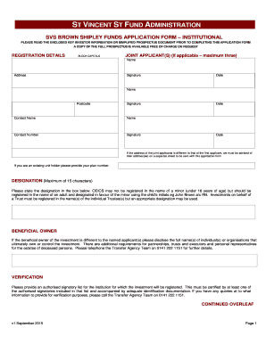 SVS Brown Shipley Funds Application Form