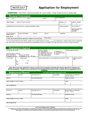 Application for Employment