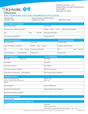 Away From Home Care Guest Membership Application