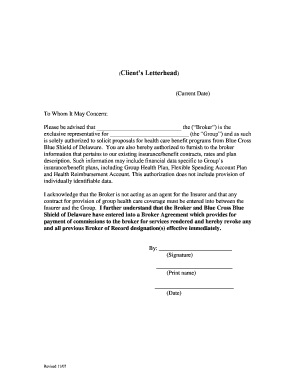 Broker Authorization Letter