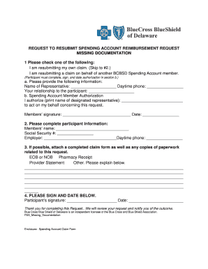 Spending Account Reimbursement Request