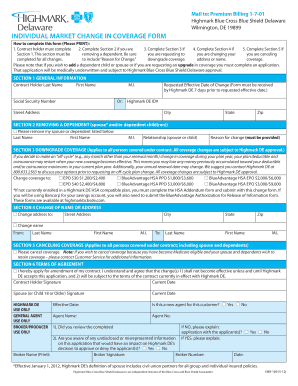 Individual Market Change in Coverage Form