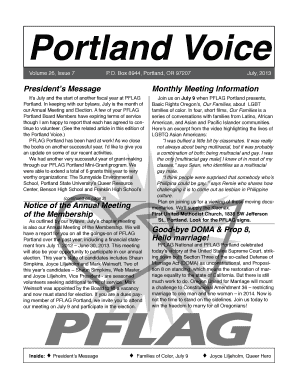 Portland Voice Volume 26, Issue 7 P - pflagpdx