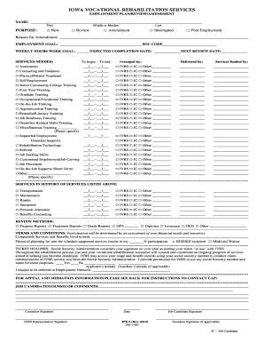 Iowa Vocational Rehabilitation Services Employment Plan