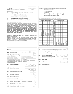 ASI-X INTERVIEW FORMULIER