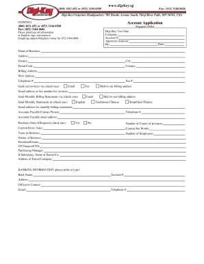 Digi-Key Account Application Form
