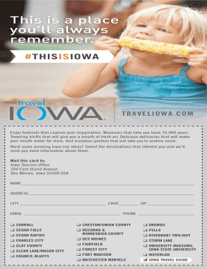 Iowa Travel Information Request Form