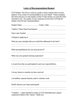 Student introduction letter to teacher pdf - CCS Student This form is used as a guide to help a teacher that you have - ccs