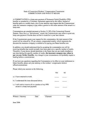 Connecticut Workers' Compensation Commutation Form