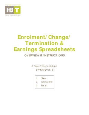 Healthcare Benefit Trust Enrolment/Change/Termination Spreadsheet