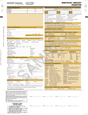 Hematology Oncology Requisition Form