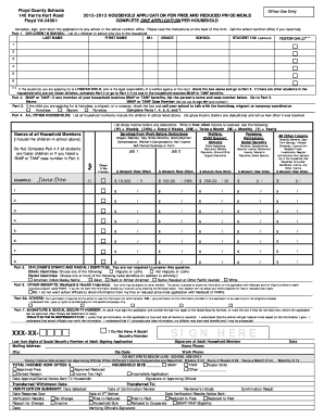 Floyd County Schools Household Application for Free and Reduced Price Meals