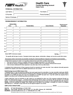 Health Care Flexible Spending Account Claim Form