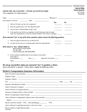 Medicare Secondary Payer Questionnaire
