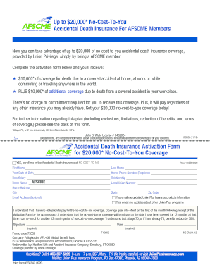 AFSCME Accidental Death Insurance Activation Form