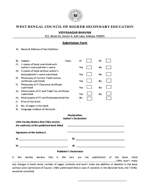 West Bengal Textbook Approval Form