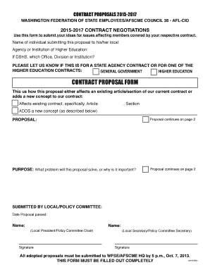 Contract Proposal Form