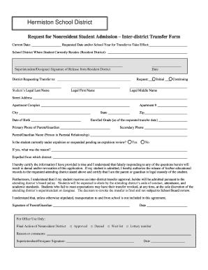 Request for Nonresident Student Admission