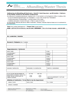 Master Thesis Submission Form