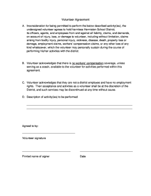 Volunteer Agreement - Hermiston High School - hhs hermiston k12 or