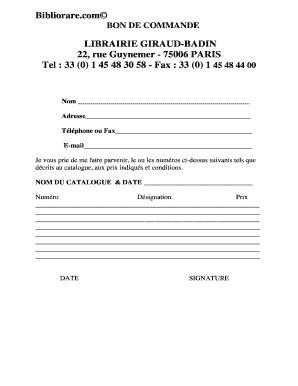 BON DE COMMANDE