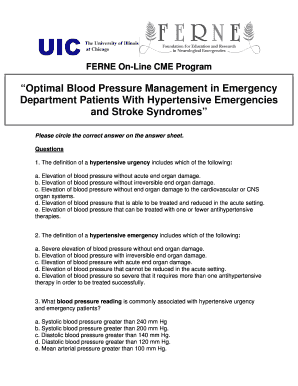 Optimal Blood Pressure Management in Emergency Department - ferne