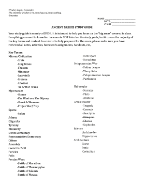 Ancient Greece Study Guide
