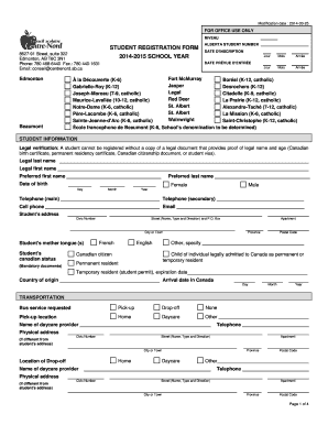 Alberta Student Registration Form