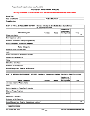 Inclusion Enrollment Report