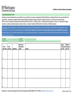 Travel Disclosure Form