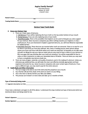 Denture Treatment Consent Form