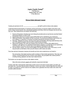 Nitrous Oxide Informed Consent Form