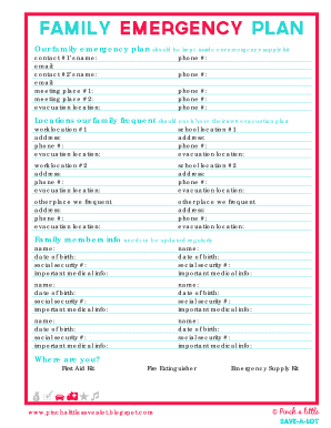 Family Emergency Plan Template