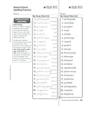 Spelling Practice Worksheet