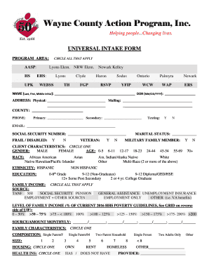 Wayne County Universal Intake Form