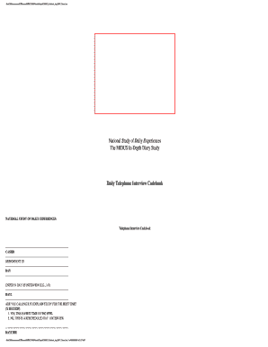 National Study of Daily Experiences Telephone Interview Codebook