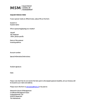 Request Invoice Form