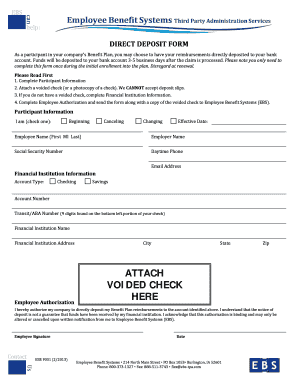 Employee Direct Deposit Form