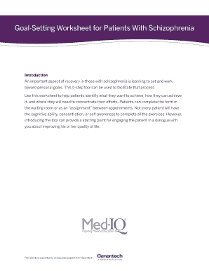 Goal-Setting Worksheet for Patients With Schizophrenia