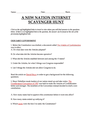 A New Nation Internet Scavenger Hunt
