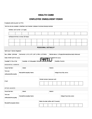 Employee Health Card Enrollment Form