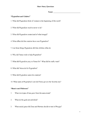 Mythology Study Questions