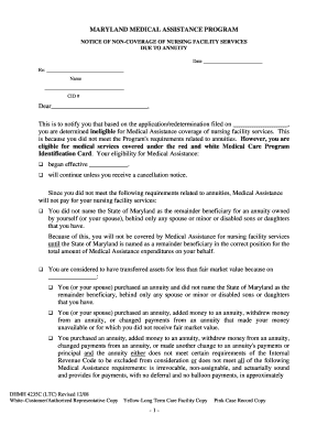 Maryland Medical Assistance Notice of Non-Coverage