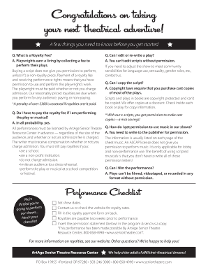 ArtAge Senior Theatre Royalty Payment Form