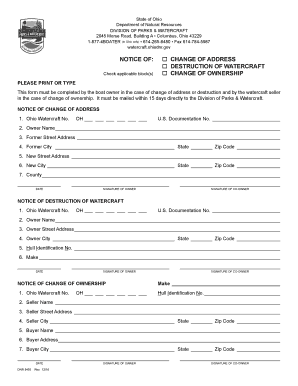 Ohio Watercraft Notice Form