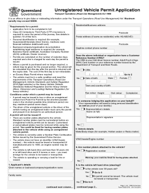 Unregistered Vehicle Permit Application