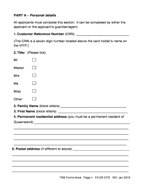 Vision Impairment Travel Pass Renewal Form